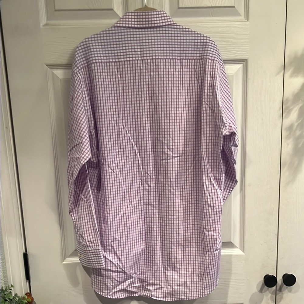 Isaac Mizrahi Purple and White Casual Button Down Shirt - Picture 4 of 4